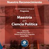 Reconocimiento al Programa de la Maestría en Ciencia Política