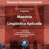 Reconocimiento al Programa de la Maestría en Lingüística Aplicada