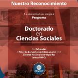Reconocimiento al Programa del Doctorado en Ciencias Sociales