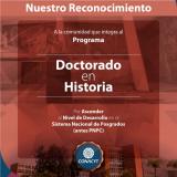 Reconocimiento al Programa del Doctorado en Historia